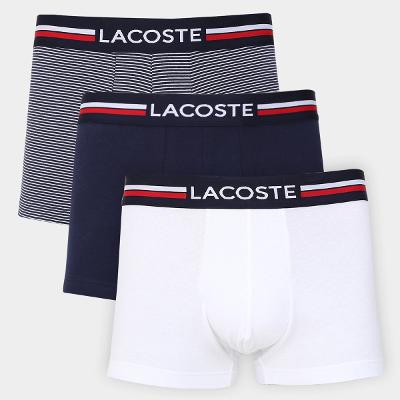Kit Cuecas Boxer Lacoste Básicas 3 Peças
