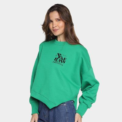 Blusa Moletom Colcci Casual Manga Longa Feminina