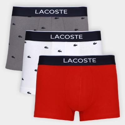 Kit Cueca Boxer Trunk Lacoste 3 Peças