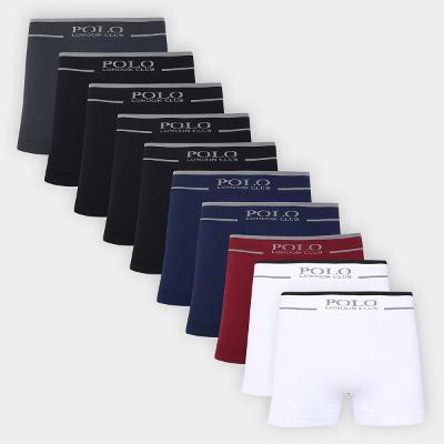 Kit Cueca Boxer Polo London Club Microfibra 10 Peças