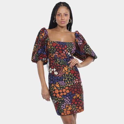 Vestido Curto Farm Jardim De Morango