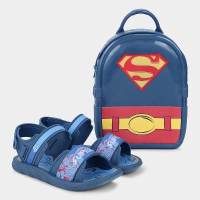Sandália Infantil Grendene Kids Liga Da Justiça Hero Mochila Menino