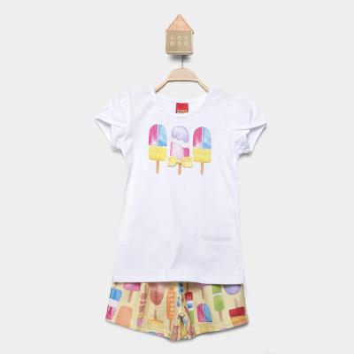 Conjunto Curto Infantil Kyly Estampado Menina
