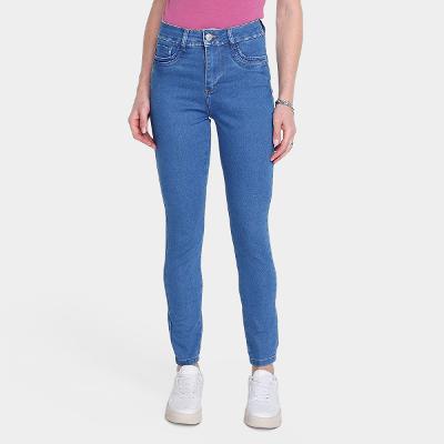 Calça Jeans Skinny Sawary Cintura Alta Feminina