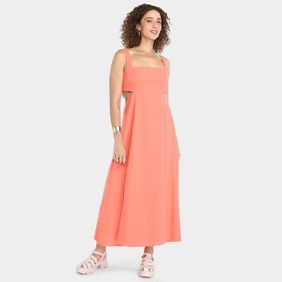 Vestido Longo Farm Recortes Feminino