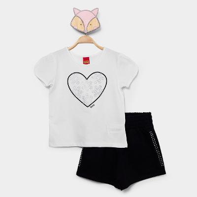 Conjunto Infantil Curto Kyly Floral Love Menina