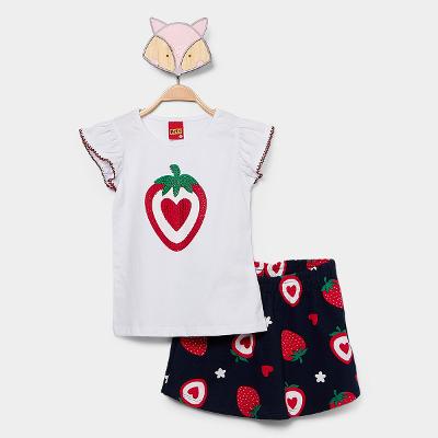 Conjunto Infantil Curto Kyly Moranguinho Menina