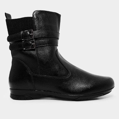 Bota Mooncity Rasteira Cano Curto Feminina