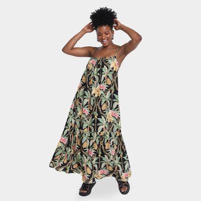 Vestido Farm Longo Paraíso Tropical