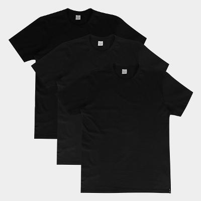 Kit Camiseta Nicoboco Slim Fit Black Com 3 Masculina