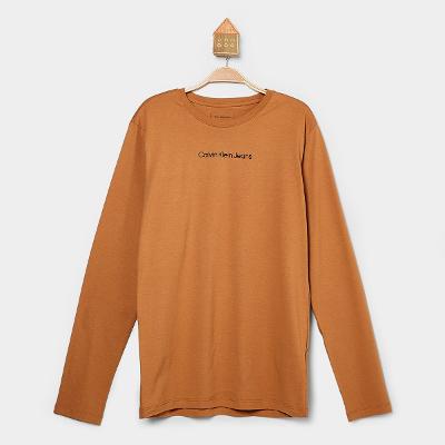 Camiseta Infantil Calvin Klein Manga Longa Menino