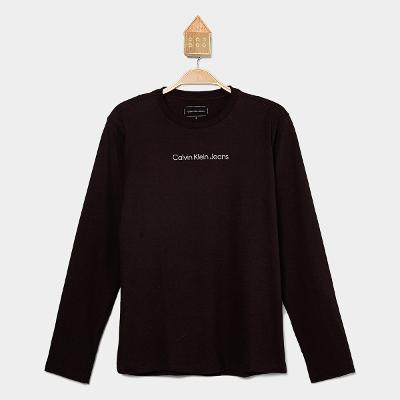Camiseta Infantil Calvin Klein Manga Longa Menino