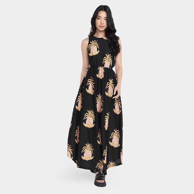 Vestido Farm Midi Amalfi Abacaxi Feminino