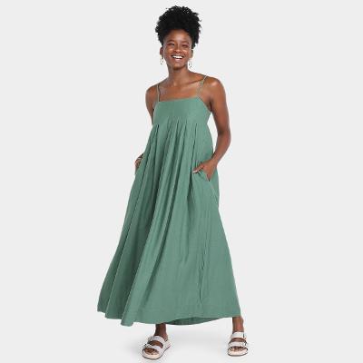 Vestido Farm Pregas Alcinhas Feminino