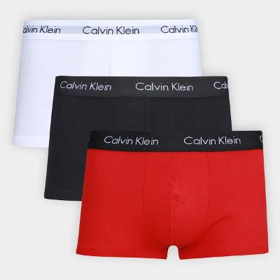 Kit Cueca Boxer Calvin Klein Low Rise Trunk Classic -  3 Peças