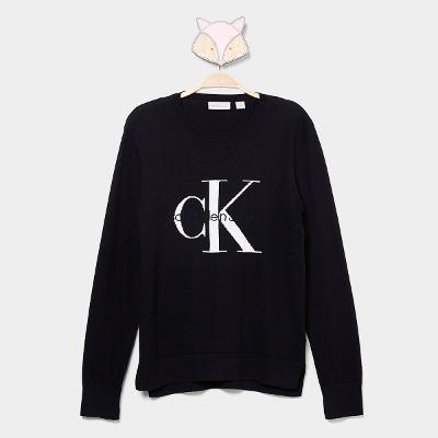 Suéter Infantil Calvin Klein Logo Reissue Menina